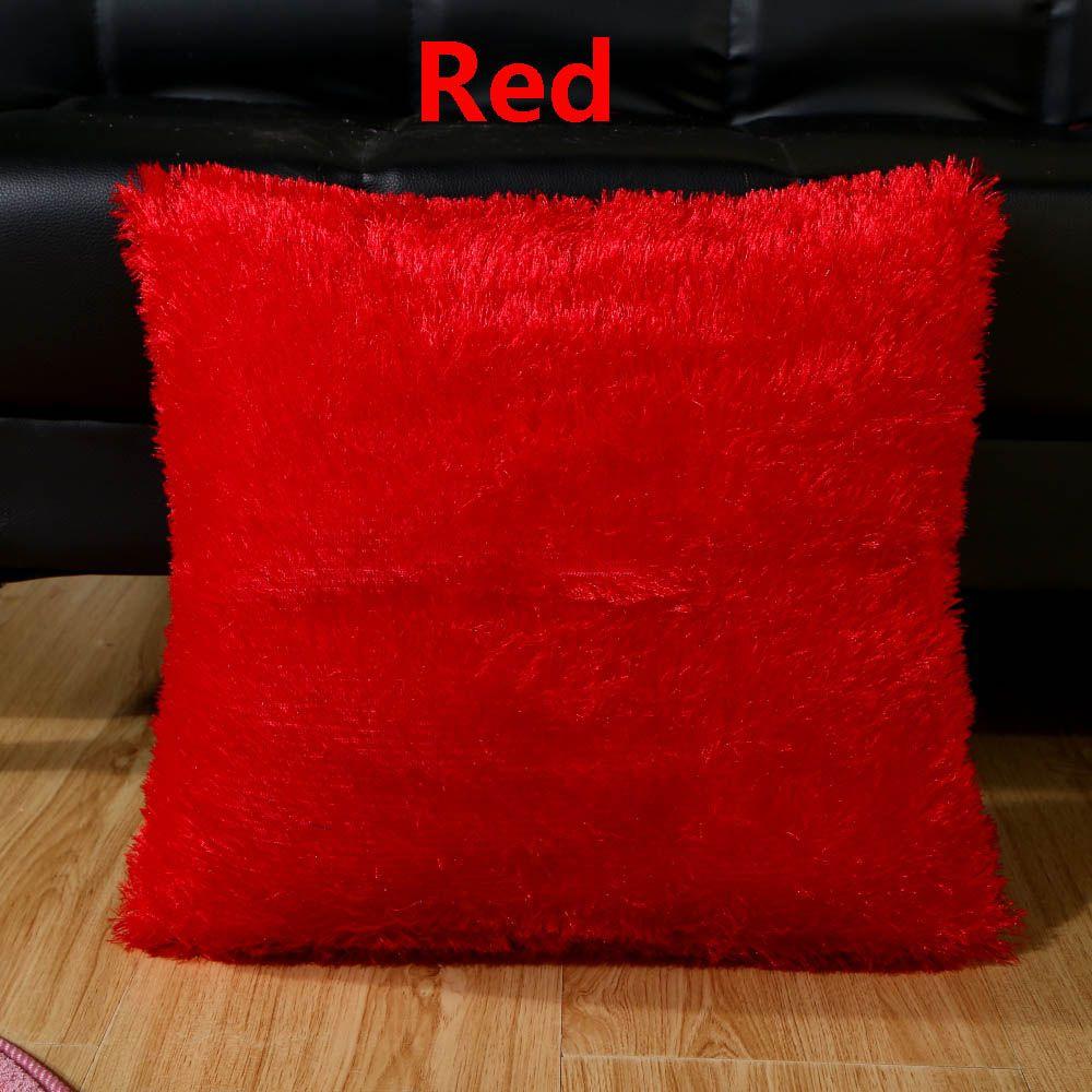 Square Home Decor Car Seat Fur Plush Winter Warm Throw Pillow Cases Cushion Cover