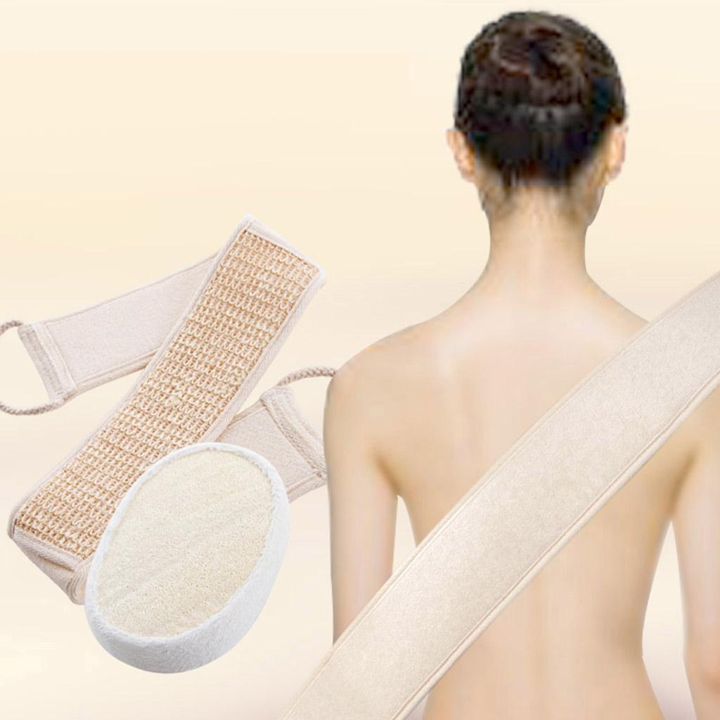Bath Terry Cloth Back Strap Shower Sponge Scrubber
