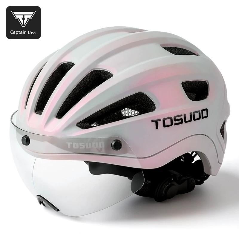 Captain Tass Cycling Helmet Women's Mountain Bike Road Bike Breathable Bicycle Helmet Bicycle Fixture