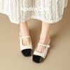 Augustine Bag Head Slippers Women's 2025 New Summer French Mary Jane Shoes Thick Heel Soft Sole Sandals with Skirt