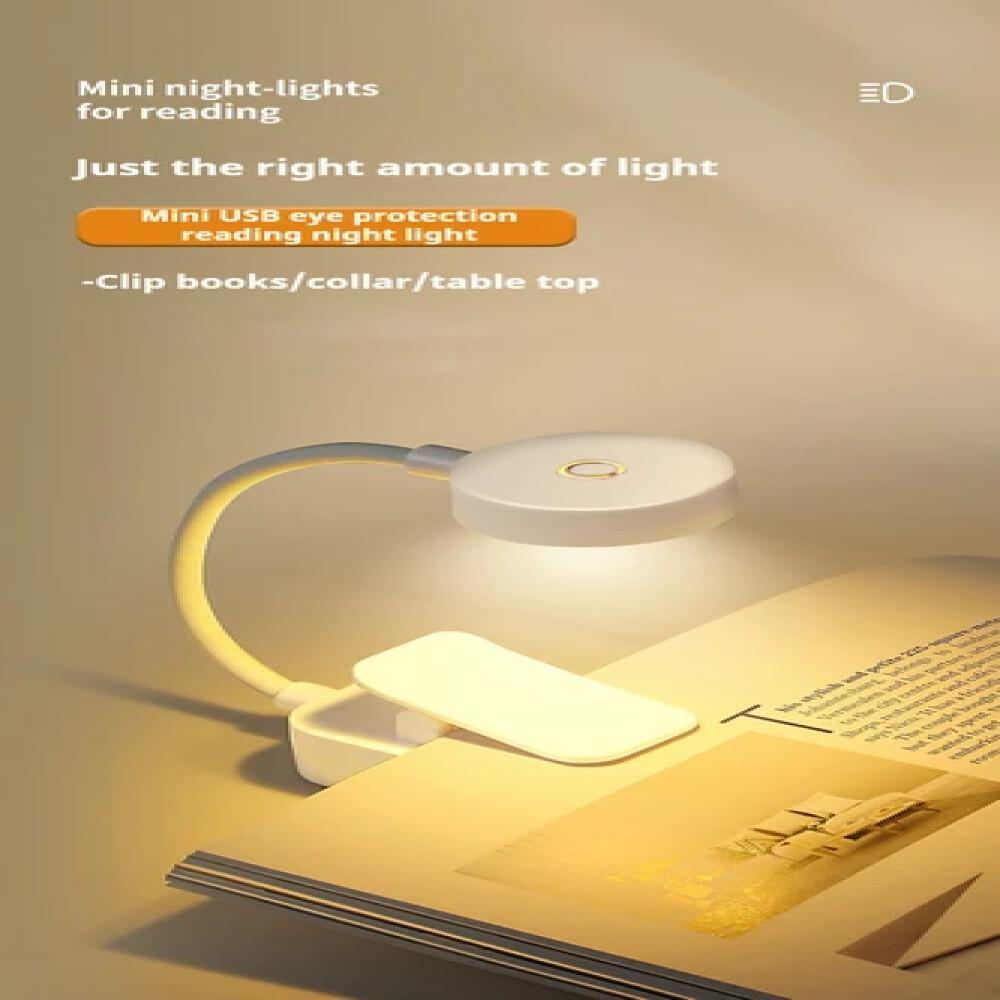 Мини Книжный Светильник Светодиодная Настольная Лампа Защита Глаз 3 Цвета Питание от Батареек USB Ночник Портативный Прикроватный Студенческий Светильник для Чтения