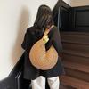 Yogodlns Большая соломенная плетеная сумка через плечо Женская повседневная сумка-полумесяц большой вместимости Легкая летняя отпускная сумка ручной работы для пляжа