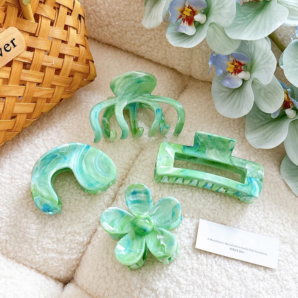 Элегантная смоляная заколка-краб для волос в уникальных цветочных и геометрических дизайнах для женщин