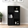 Black Buffet 74X35X117 Cm Solid Pine Wood