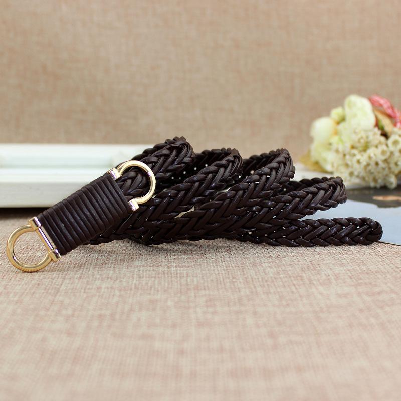 Women'S Spring And Summer Dress Retro Decorative Thin Belt Buckle Woven Belt Women'S Waist Chain