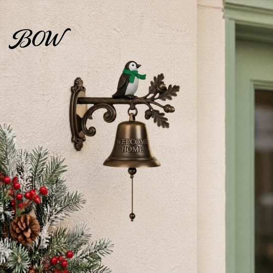 Christmas Entryway Decoration Vintage Doorbell, Welcome Wall Hanging, Deer/Snowman/Santa Claus/Penguin/Witch Decor, Unique Kitchen Accents Decorative