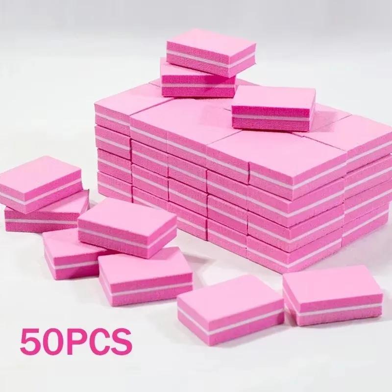 10-100PCS Double-sided Mini Nail File Blocks Colorful Sponge Nail Polish Sanding Buffer Strips Polishing Manicure Nail Art Tools