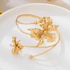 Floral Butterfly Orchid Bracelet Adjustable Flower Armband Fairy Open Arm Bangle  Gift