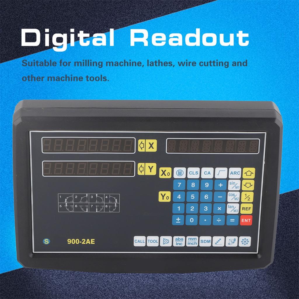 Цифровой дисплей для фрезерного токарного станка с двумя линейными шкалами 0-400 мм