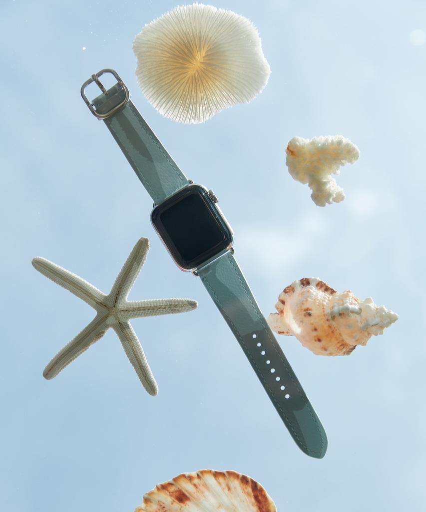 Adeo Ремешок для Apple Watch Galaxy Watch из переработанной веганской кожи Sky Blanc (Тип)