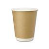 Double-walled Insulated Paper Cups, 8 Oz (280 Ml), 80 Mm Diameter X 95 Mm Height X 52 Mm Base Diameter, Kraft Paper, 25-pack [Used]