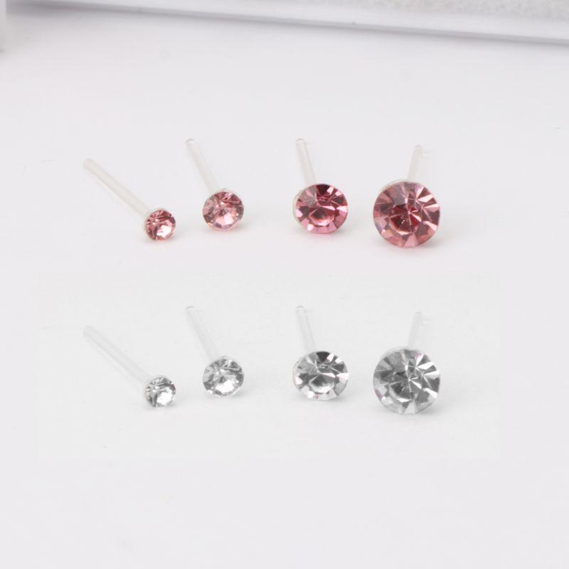20 Pairs Colorful Faux Rhinestone Plastic Ear Studs Hypoallergenic Earrings