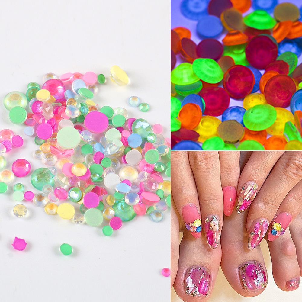 Смешанный мокко плоскодонный сверло неоновый флуоресцентный сверло DIY аксессуары для мобильных телефонов стеклянные хрустальные наклейки для ногтей сверло для дизайна ногтей