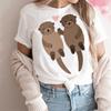 Otters T Shirt Women Manga Tee Female Graphic Harajuku Japanese Clothes
