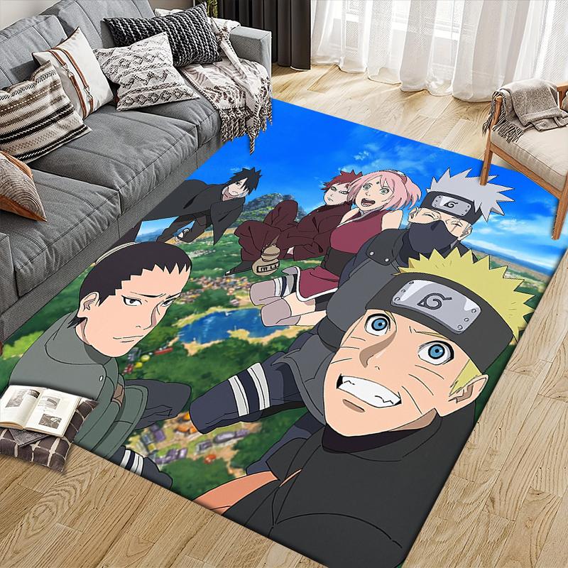 Naruto Anime Collection Square Area Rug, Non-Slip Floor Mat for Home Office, Perfect Gift for Naruto Fans.chl