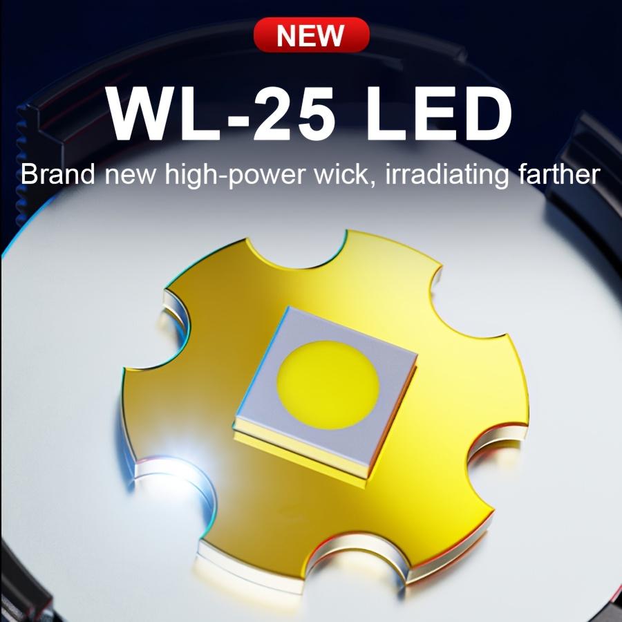 3000LM High Power Super Bright LED Rechargeable Flashlight COB Flood Light Type-c Charging Powerful Lantern Portable LED Lamp Built-in Battery