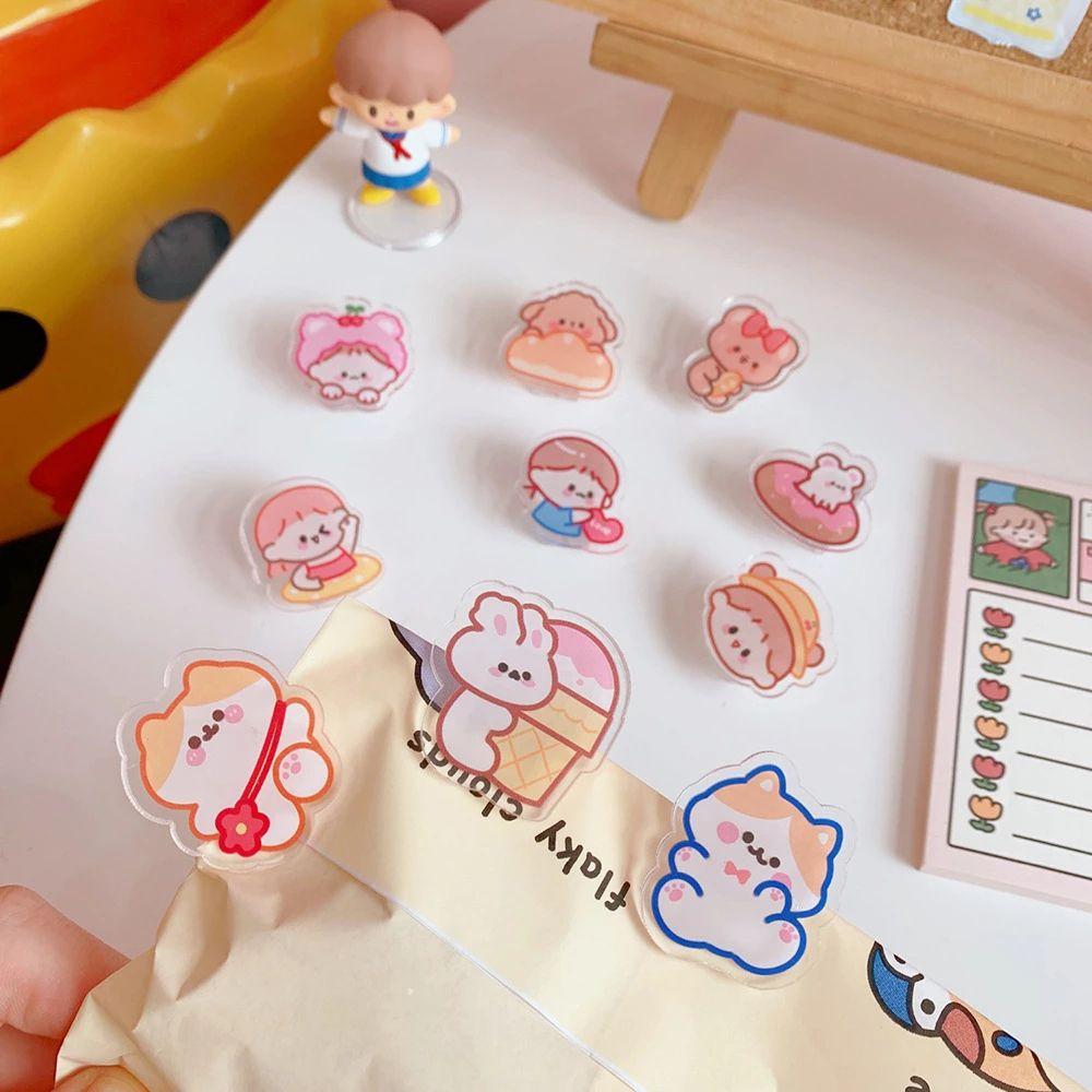 Cartoon Index Clamp Office Supplies Paper Clip Transparent Clip Binder Clips Snacks Sealing Clip