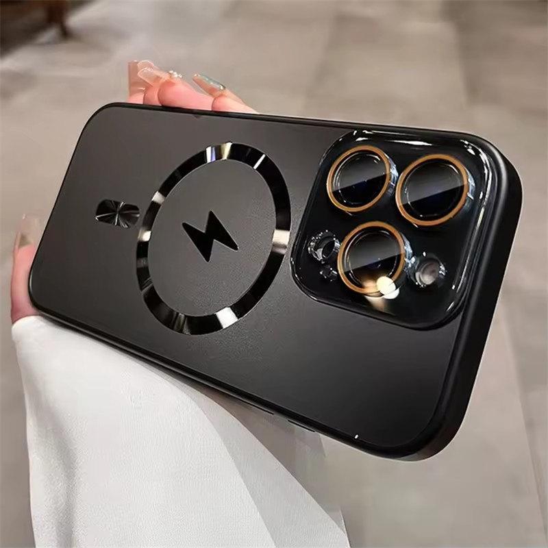 Для Magsafe Lightning AG Матовый чехол для iPhone 16 15 14 Plus 13 12 Pro Max 11 Защитная крышка для камеры Магнитный беспроводной зарядный чехол