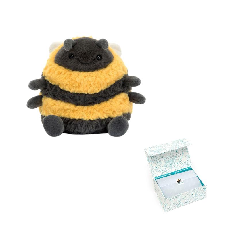 Jellycat Insect Inspired Collection Albium Bee Dolls Plush Doll 12.7cm Height In Sitting Posture