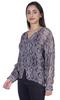 Moomaya Printed Women  S Button Down Shirt Long Sleeve Tshirt V-Neck Tunic