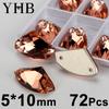 YHB T362 Light Peach Galactic Lemon Drop Glass Crystal AB Sewing Stones Flatback Sew on Rhinestones for Garment Clothes Bags