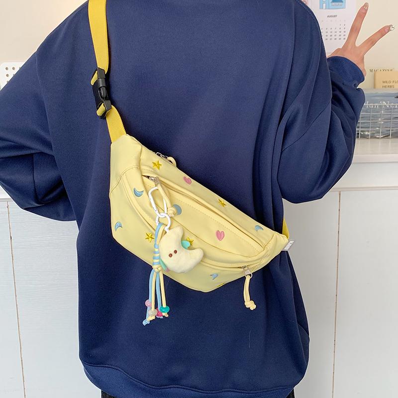 Нагрудная сумка женская вышитая поясная сумка легкая сумка через плечо спортивная студенческая сумка через плечо