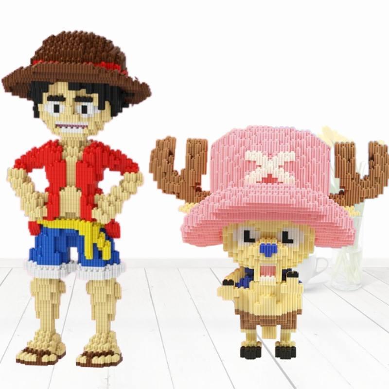 One Giant Piece Building Blocks Puzzle Toy Luffy Chopper Anime Abs Material