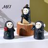 Cute Dark Aesthetic Room Accessories Halloween Ghost Figurine, Spooky Black Robe Statue, Party Table Centerpieces Skull Resin Ornament for Home