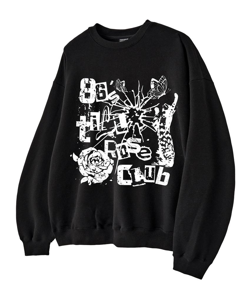 ELIMENO El Rose Club Oversized Sweatshirt Black