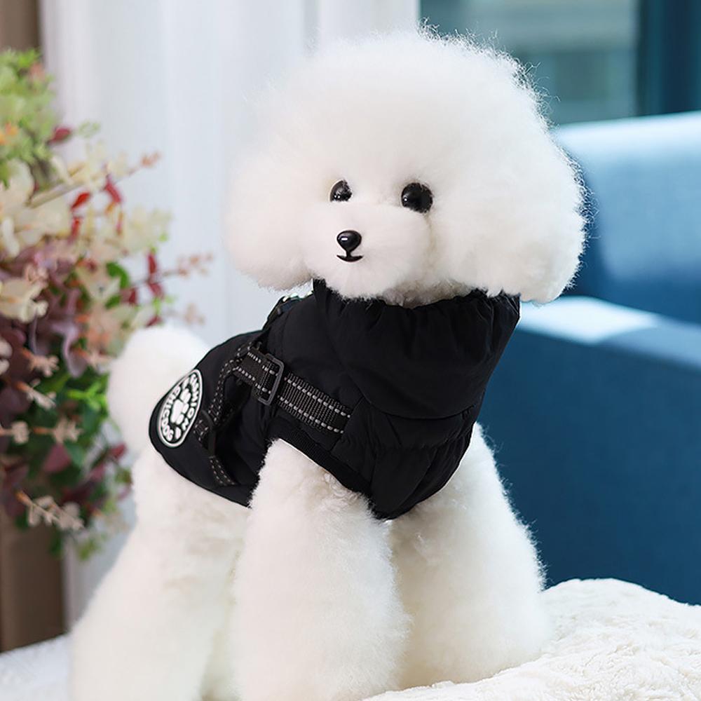 Pet Dog Coat with Harness, Winter Dog Coats, Fleece Dog Jacket, Waterproof Puppy Costume, Cold Weather Thick Dog Clothes, for Small Medium Dogs