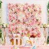 33x33cm Panel Simulation Flower Wall Pink Silk Artificial Flower Backdrop  Wedding Decor