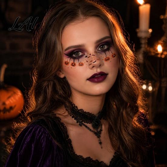 Creative Makeup for Holiday Performances Halloween Tattoo Stickers Temporary Face Decals Party Makeup Realistic Bloodstain Freckle Stickers