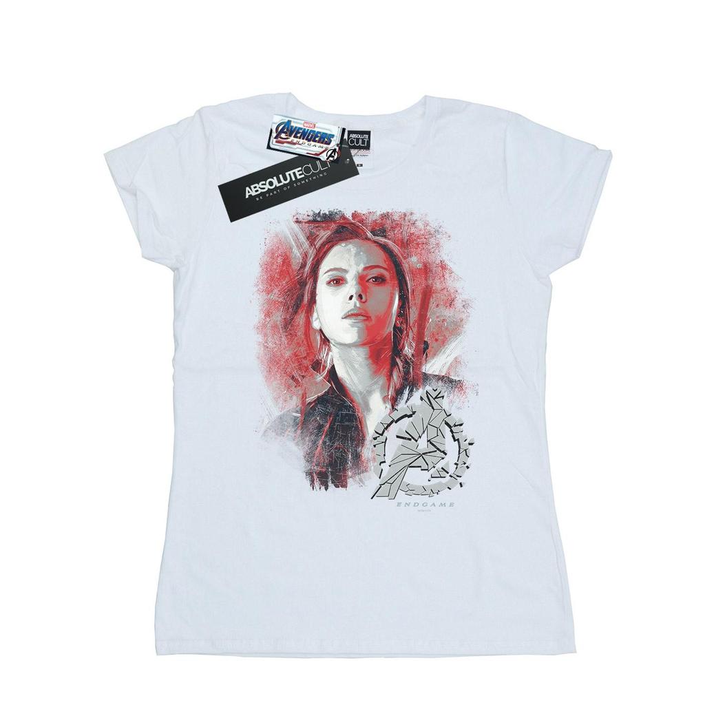 Marvel Женская/Женская футболка из хлопка с принтом «Мстители: Финал» с изображением Черной Вдовы
