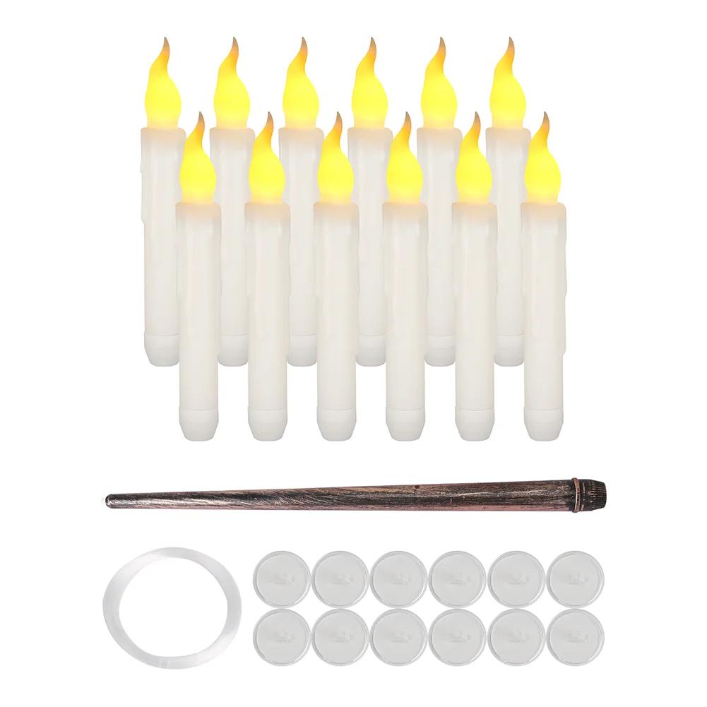 Halloween Decoration Floating LED Candles 12/24Pc Flameless Flicker Candle with Magic Wand Remote Control for Christmas Birthday
