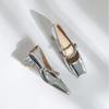 High Heels  New High Quality Leather Business Shoes Silver Wedding Party Shoes Girls Luxury Shoes