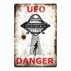 Опасность НЛОVintSign UFDanger Металлическая табличка 12" - Винтажная декоративная табличка, Декор стены для мужской комнаты/бара для любителей пришельцев