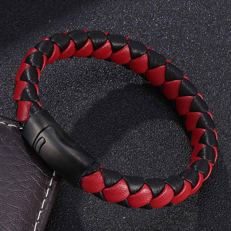Fashion Men Jewelry Braided Leather Bracelet Handmade Bracelet Man Wrist Bangles