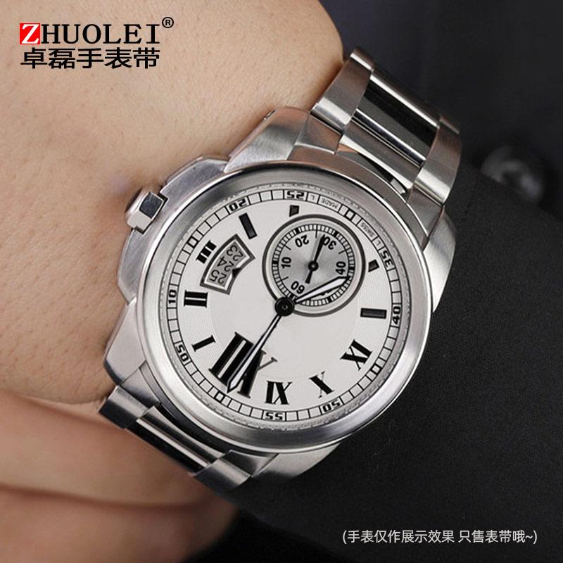 Для Cartier Calibre W7100037/W7100041/W7100015 Металлический ремешок для часов Мужской Высокое качество Нержавеющая сталь 23 мм Наручный ремешок Браслеты для часов