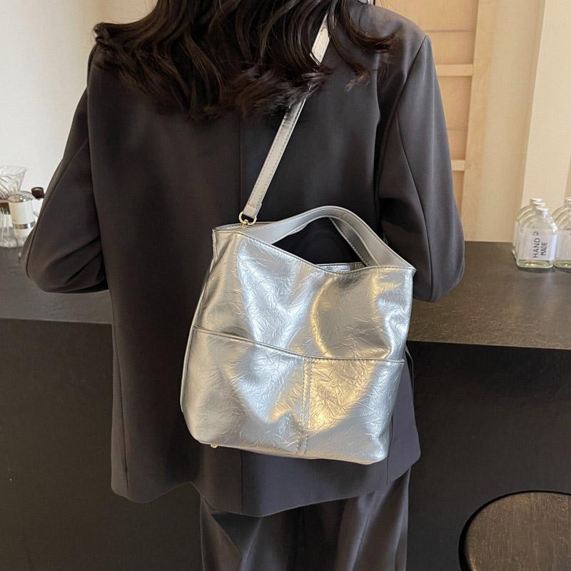 Простые вместительные сумки для женщин, однотонные, через плечо, повседневные женские сумки, модные, новые