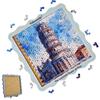 Leaning Tower of Pisa Christmas Wooden Irregular Puzzle Halloween Easter Shaped Gift Holiday Home Decoration