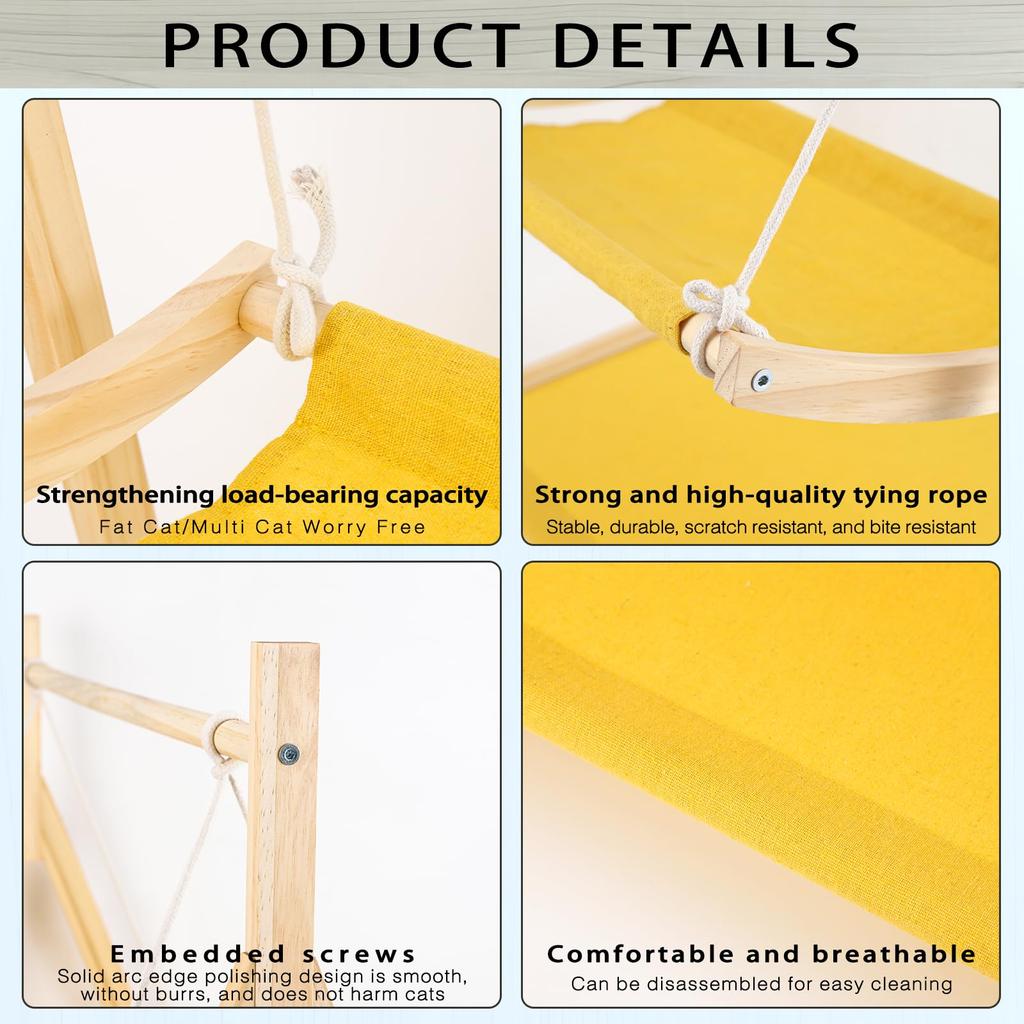 Petrendy Indoor Cat Hammock Bed Washable Pet Hanging Cat Bed Elevated Cat Bed That Can Accommodate Multiple