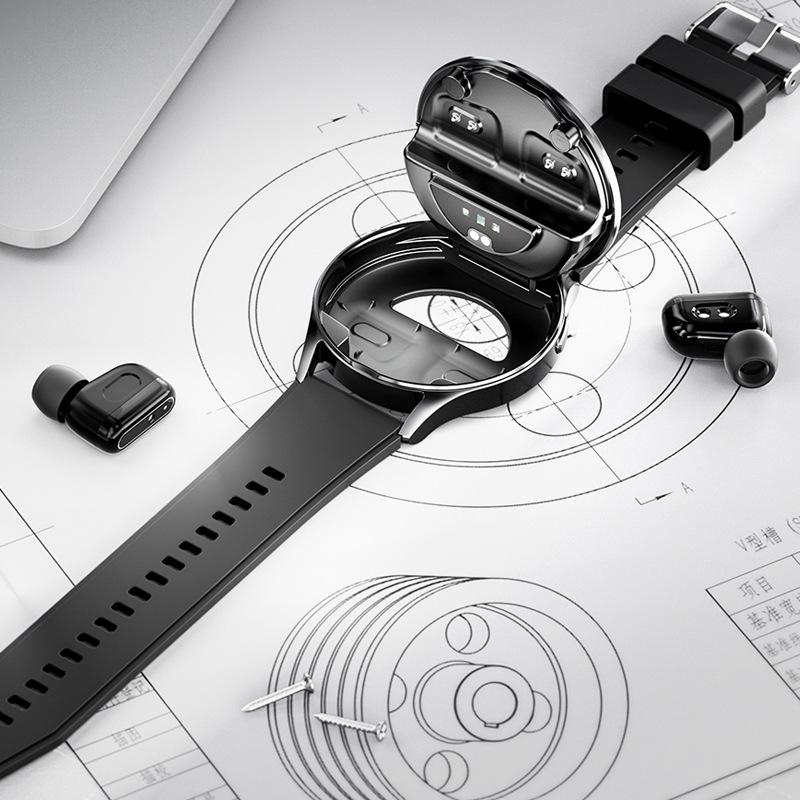 2025 New NFC Headset Smart Watch TWS Two In One Wireless Bluetooth Dual Headset Call Heart Rate Monitor Sports Music Smartwatch