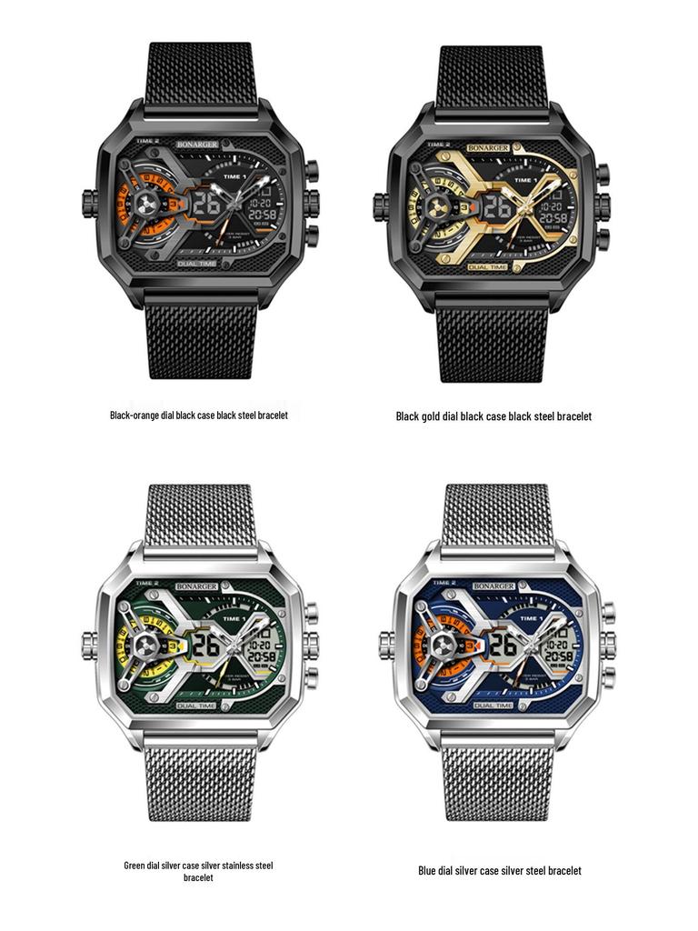 Трансграничные мужские многофункциональные водонепроницаемые спортивные часы - европейский и американский стиль