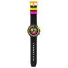 Swatch Большие Яркие Хроно Неон Сепия Черные Часы, SB02B104, Унисекс,