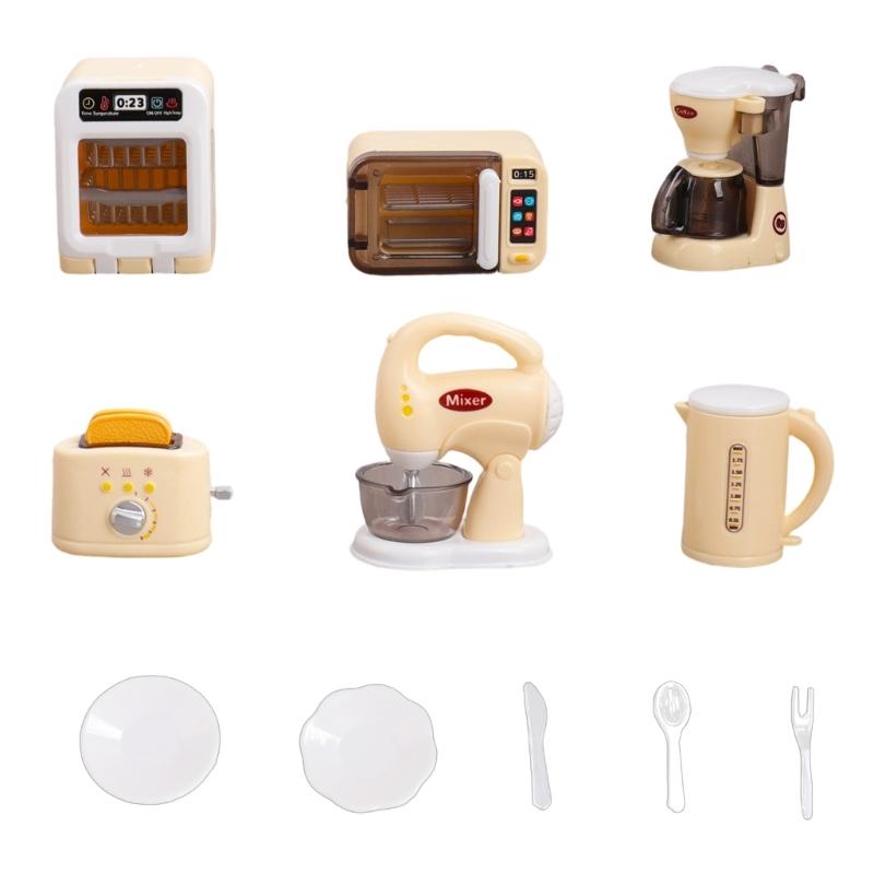 11Pcs Miniature Dollhouses Kitchen Appliances Set Realistic ABS Toy Accessories For Kids Pretend Play