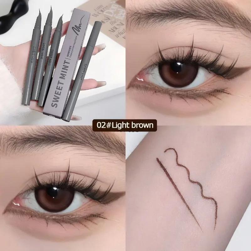 Ultra-thin Waterproof Liquid Eyeliner Silkworm Pen Korean Makeup for Women Quick Dry Smooth Eye Liner Lower Eyelash Pen Cosmetic