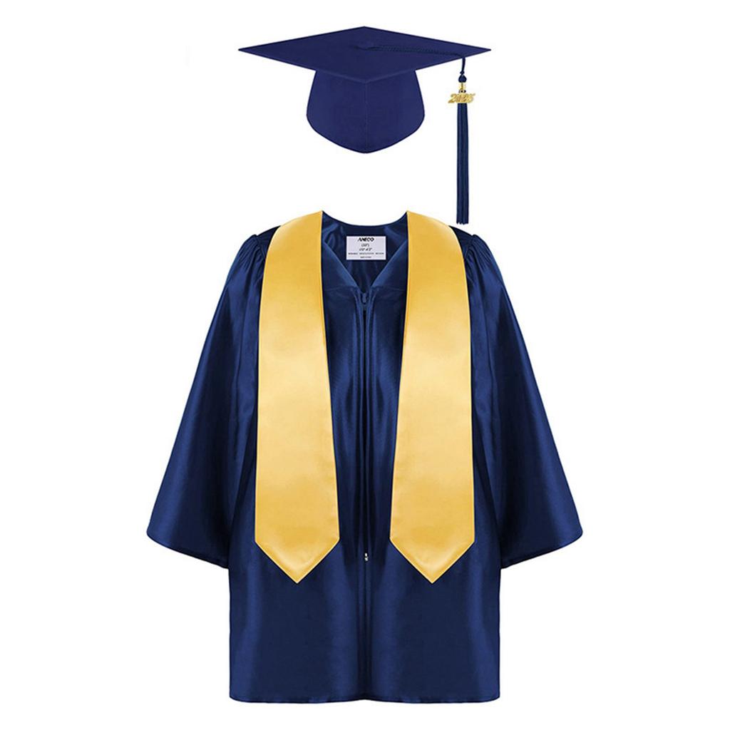 Kindergarten Graduation Cap With Tassel & Printed Gown. Perfect For Memorable Photos And Ceremonies