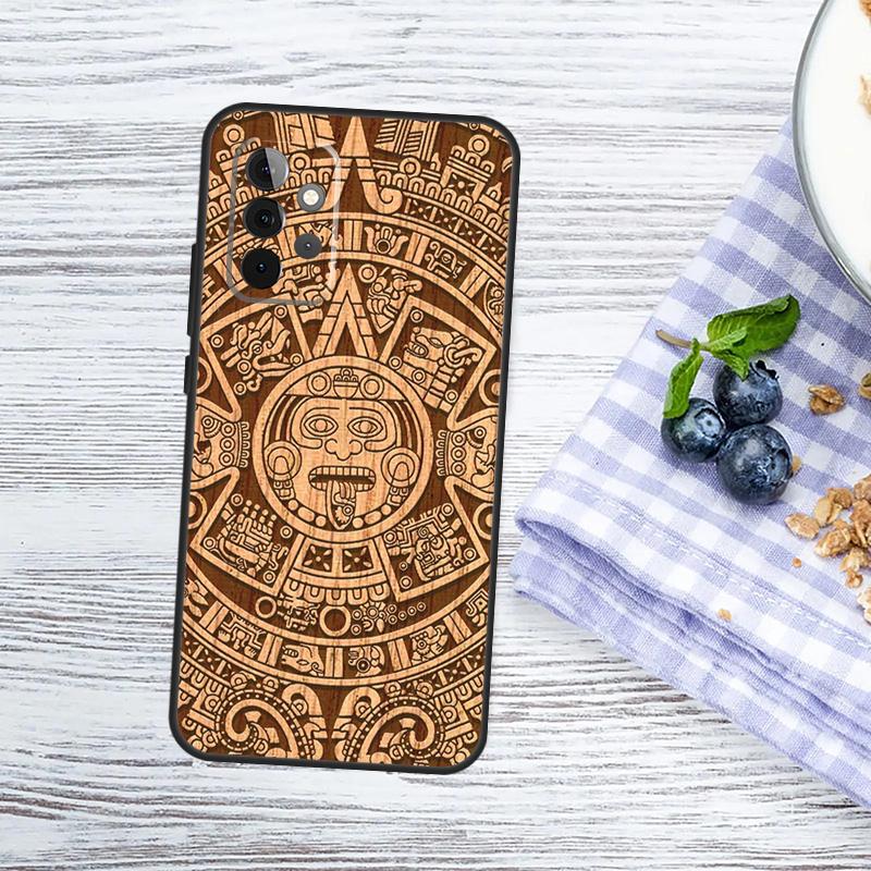 Mayan Calendar Wood Pattern Case For Samsung Galaxy A54 A34 A14 A56 A36 A16 A06 A13 A53 A12 A22 A32 A52 A35 A17 A15 A55
