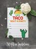 Inkdotpot Набор из 30 приглашений на вечеринку Taco Bout, приглашения на вечеринку в стиле фиеста, приглашения для заполнения с конвертами
