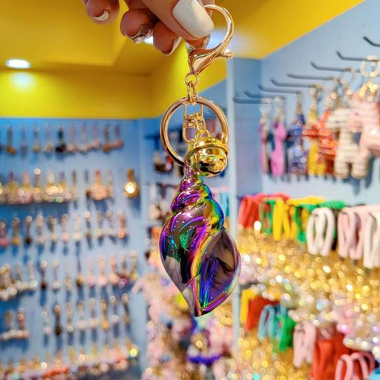 Conch Keychain Ocean Element Healing Colorful Shell Bag Charm Colorful Key Holder Backpack Accessories